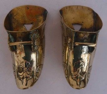   used pair antique horse brass stirrups Spanish Conquistador  