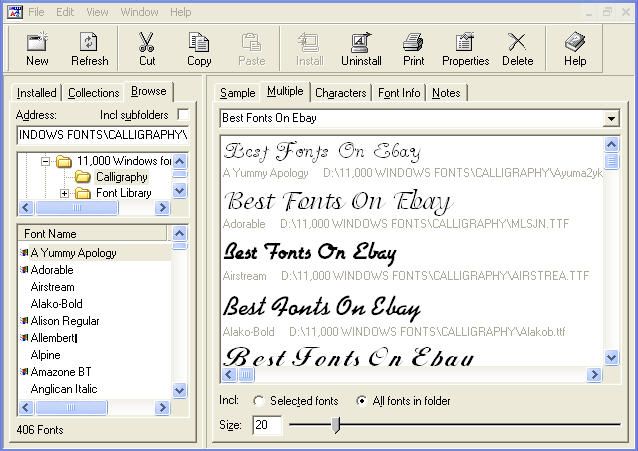 4OO BEAUTIFUL CALLIGRAPHY FONTS FOR WINDOWS&4`000 EXTRA  