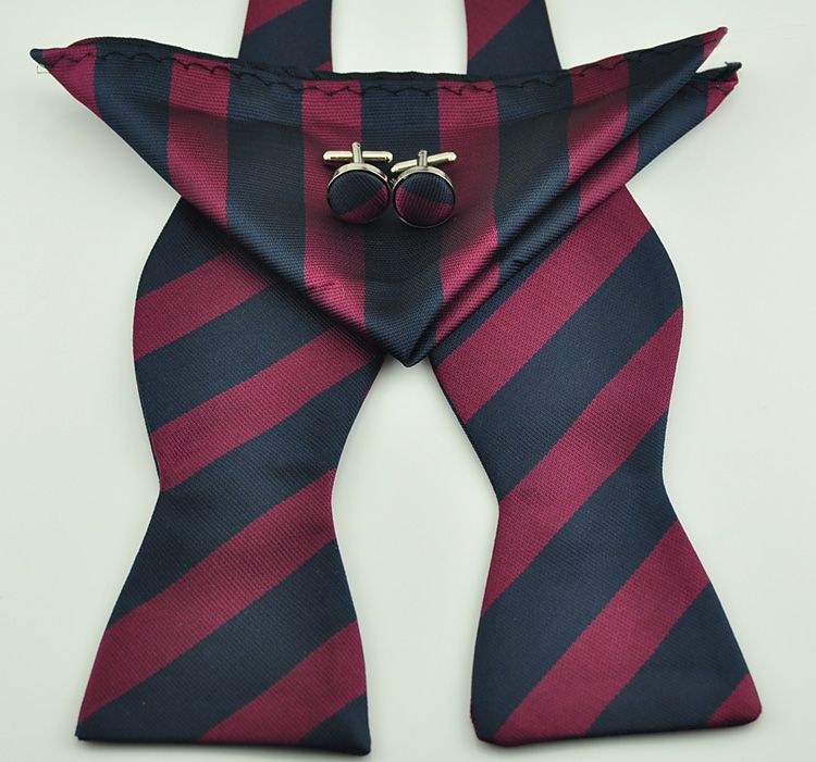 These are 100% woven silk self tie bow ties