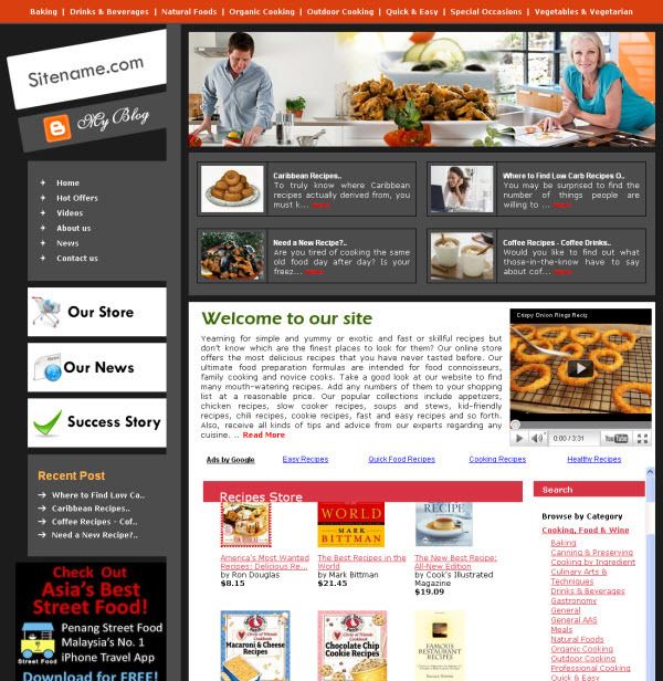 Established Wine Cooking Food Recipes Website for sale  
