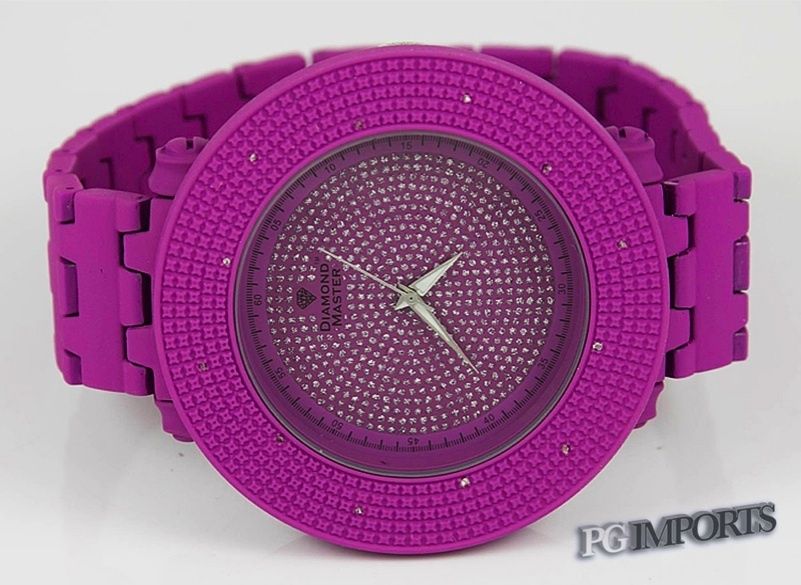 DIAMOND MASTER TECHNO/JOJINO HIP HOP DIAMOND WATCH PURP  