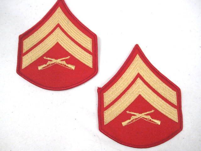 USMC Rank E 4 Corporal Chevron Stripe Set   Male  