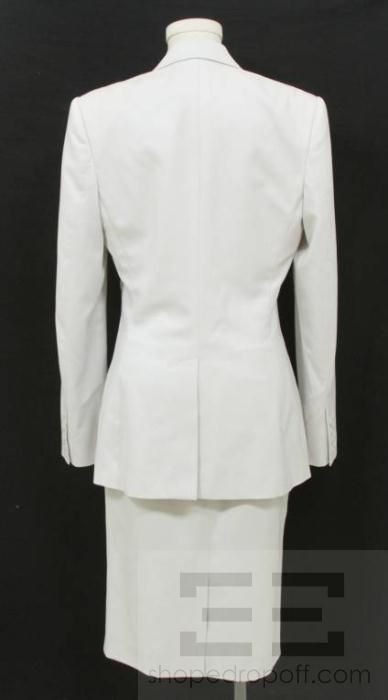   McCartney 2 Piece Light Grey Seamed Jacket & Skirt Suit Size 44  