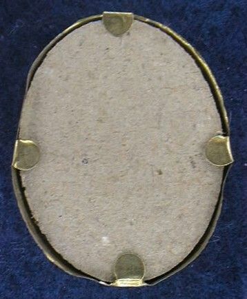 ANTIQUE JESUS PRINT SMALL BRASS c1880 FRENCH OVAL FRAME  