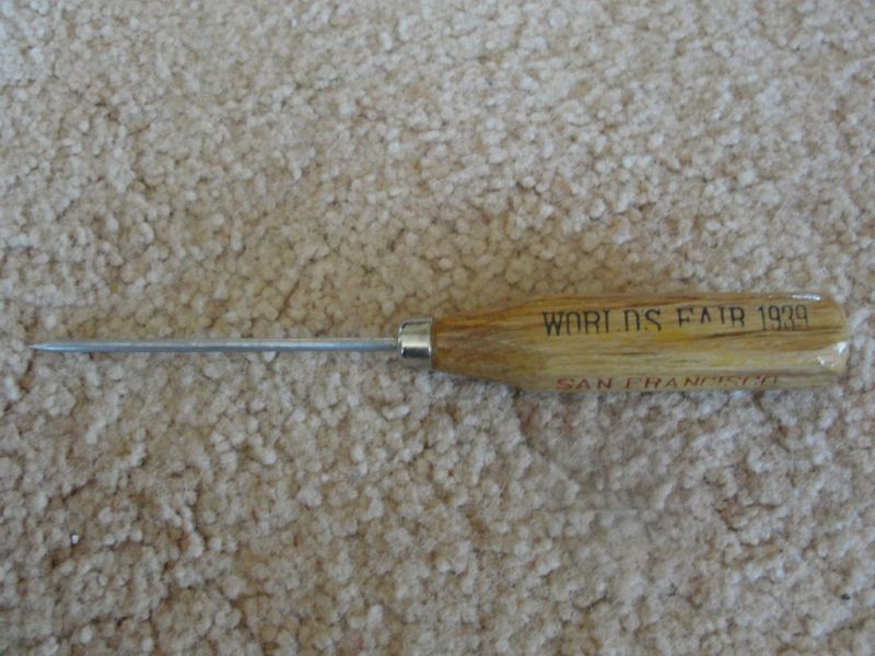 SAN FRANCISCO WORLDS FAIR 1939 ADVERTISING ICE PICK  