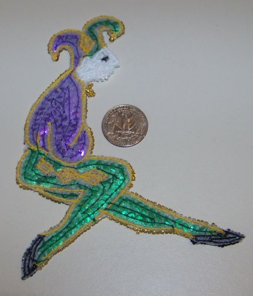 10 Jester Mardi Gras Sequin Applique Patches  