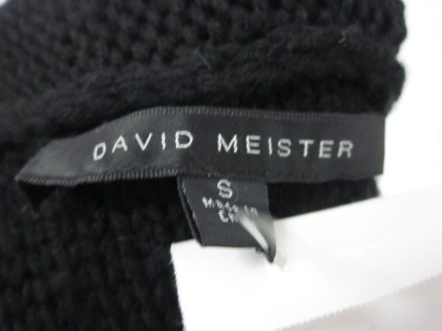 DAVID MEISTER Black Hooded Belted Cardigan Sweater Sz S  