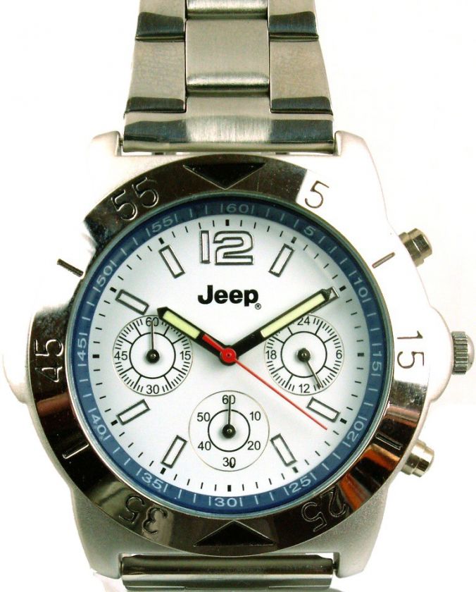 JEEP L123 LRC White Round Face Chronograph  