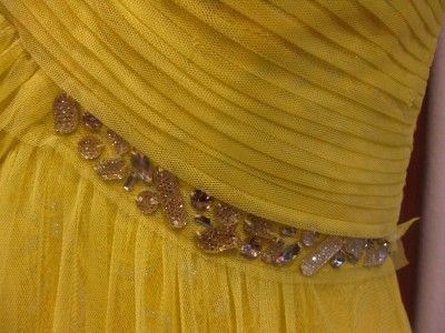 new $398 BCBG MAX AZRIA DEBORA ONE SHOULDER EVENING GOWN DRESS jeweled 