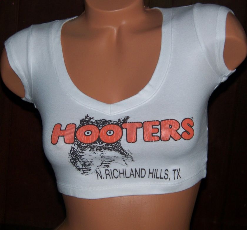 HOOTERS GIRL CROP TOP N RICHLAND HILLS WORN BY A REAL HOOTERS GIRL 