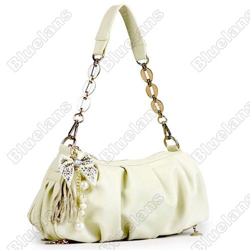 Ladies Butterfly Knot Fringed Faux Leather Handbags Shoulderbag Hobo 