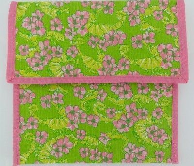 LILLY PULITZER REUSABLE SANDWICH & SNACK SACK FLOATERS Pink Green Eco 