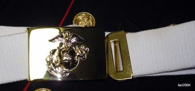   Waistplate Buckle Belt brass white Marine Corps EGA new uniform  