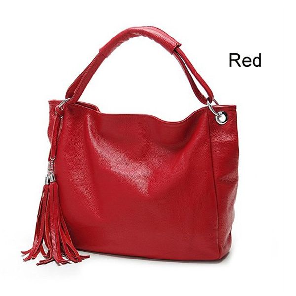 New Fashion Women Tassels Style Big Leather Tote Handbag Shoulder Bag 