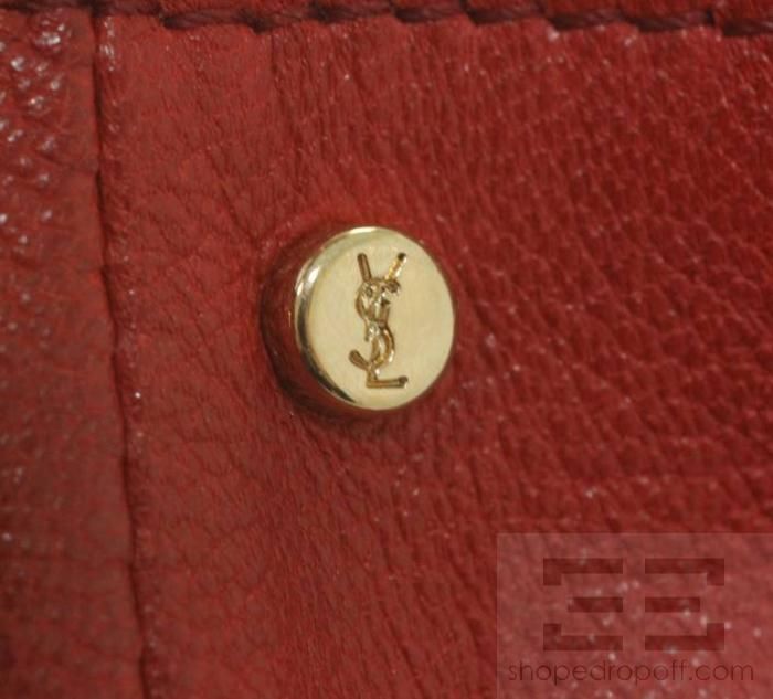 YSL Yves Saint Laurent Red Leather Mombasa Handbag  