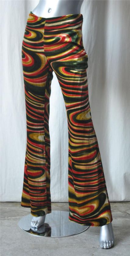 GUCCI *SILK VELVET*Swirl Print Flare Leg Pants M 40 NEW  