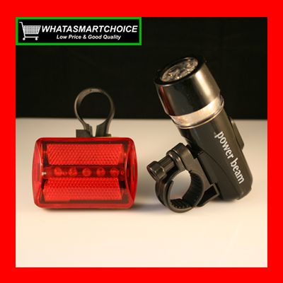 Bike Bicycle Torch 5 LED Head Light +5 Tail Rear Lamp  