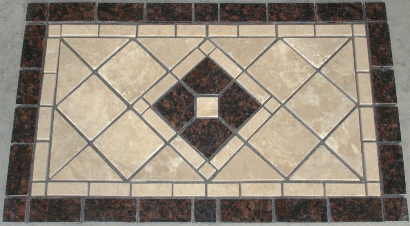 TAN BROWN GRANITE MOSAIC MEDALLION BACKSPLASH MARBLE TI  