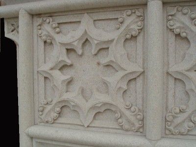 SANDSTONE GOTHIC HAND CARVED FIREPLACE MANTEL G1  