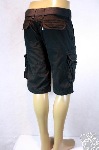   JEANS Cargo Sits Below Waist Relaxed Fit Black Mens Shorts New  