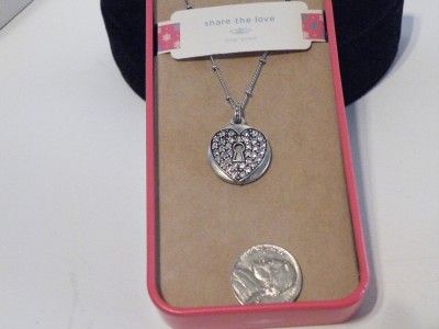 Fossil Engraved Heart Necklace; Share The Love  