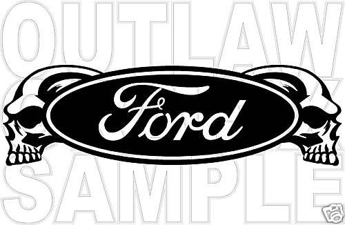 FORD CUSTOM SKULL DECAL CHOOSE YOUR COLOR  