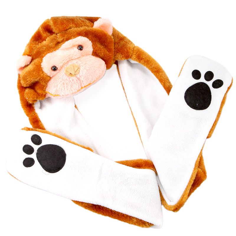 Cartoon Animal Monkey Cap Earmuff Scarf Gloves H2713  