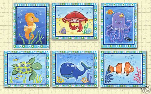 Sealife/ocean animals Nursery/Bathroom Art/Decor Print  