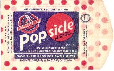 1940s Unused Popsicle Bag Bordens Columbus, Ohio  