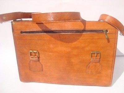 Moroccan vintage leather Briefcase laptop bag case shoulder Messenger 