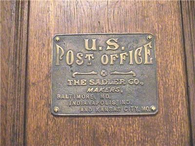 Antique SADLER Oak Post Office  