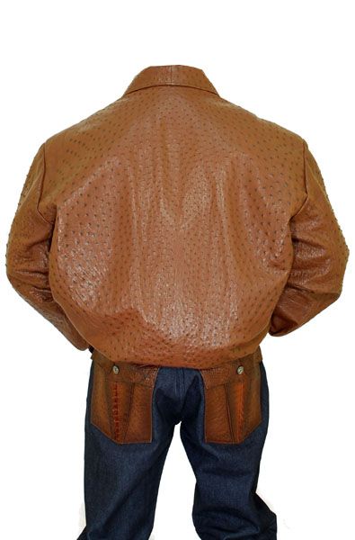 GATOR DK BROWN HORNBACK ALLIGATOR/OSTRICH JACKET~XL  