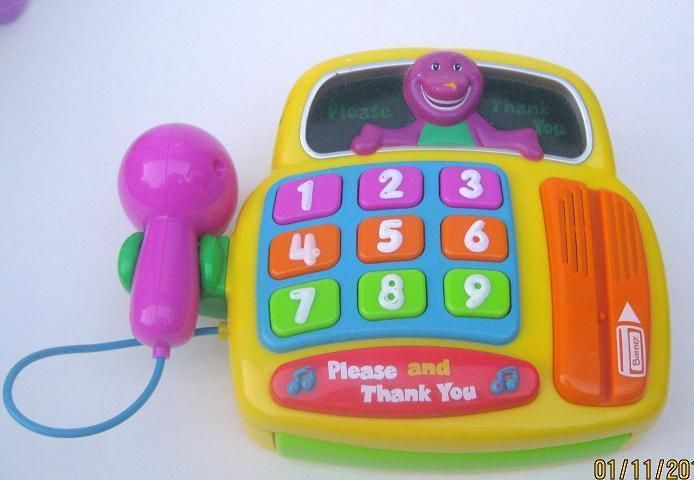 BARNEY Toy Stuffed doll Figure Dinosaur CASH REGISTER BAby Bop Singing 