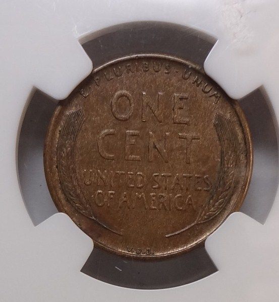 1909 S VDB LINCOLN ONE CENT NGC AU, CLEANED  