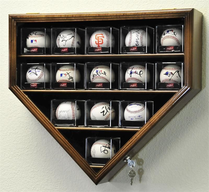 14 Baseball Acrylic Cubes Home Plate Shape Display Case  