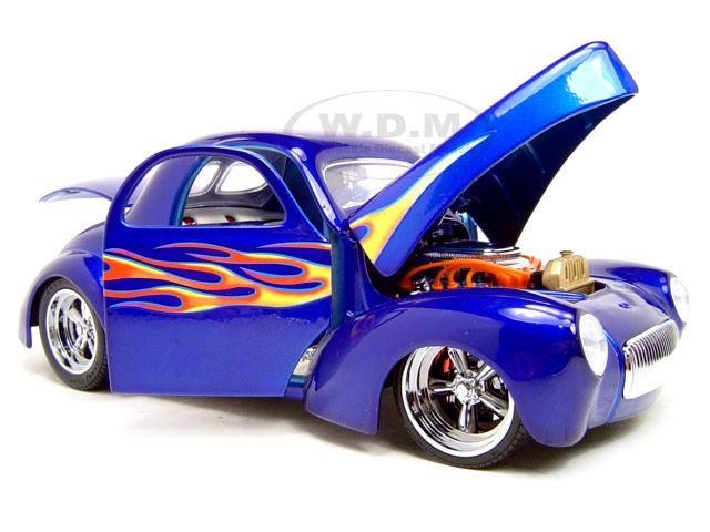 1941 WILLYS COUPE BLUE 118 CUSTOM DIECAST MODEL  