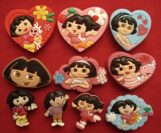 10pcs lovely DORA Shoe Charms Fit Jibbitz Crocs  