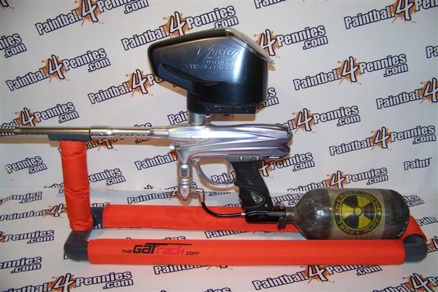 PAINTBALL GUN / MARKER STAND , THE GAT RACK (Orange)  