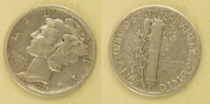 Mercury Dime 1927 S XF   