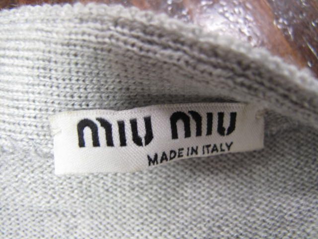 Miu Miu Light Gray Long Sleeve Hidden Button Down Cardigan W/Belt 42 