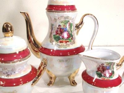 VINTAGE ITALIAN FINE PORCELAIN DEMITASSE TEA COFFEE SET  