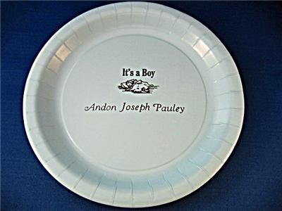 75 Personalized Baby Shower Cake Plates, 75 Napkins  