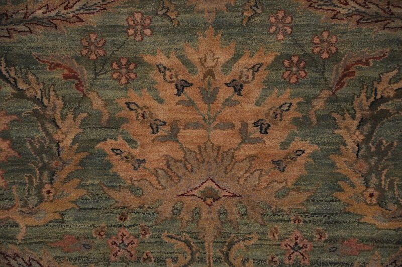 9x12 RUG KASHAN ANTIQUE TEA WASHED RARE GREEN RED MUTED  