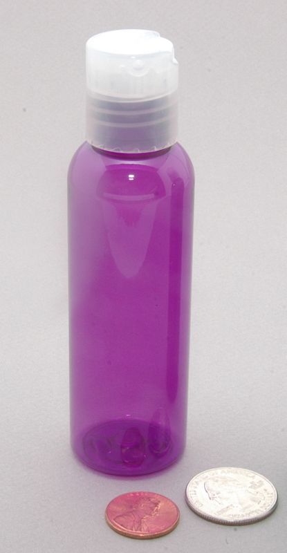 PET PURPLE 2oz Plastic Dispensing TSA Bottles Travel  