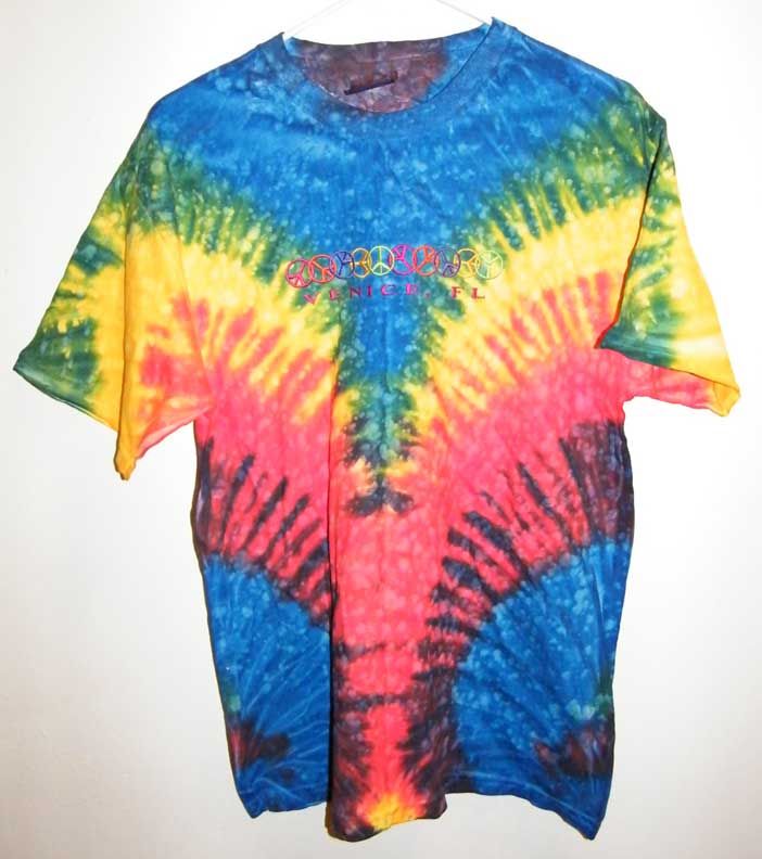 Tie Dye Shirt Peace Signs Embroidery Venice FL szM NICE  