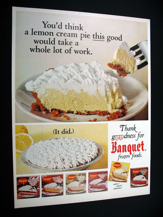 Banquet Frozen Cream Pies pie 1966 print Ad  