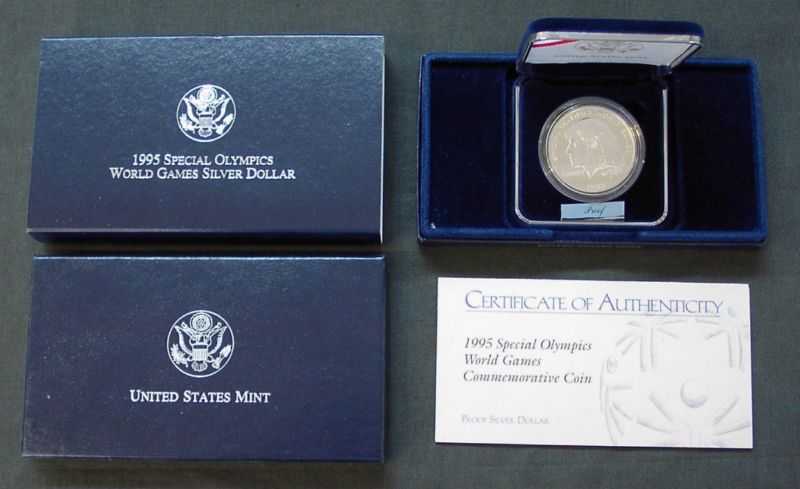 1995 Special Olympics World Games Proof Silver Dollar  