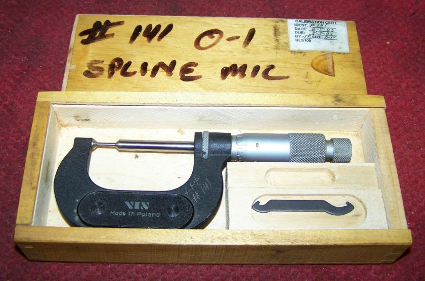 VIS SPLINE PIN KEYWAY MICROMETER 0 1 RANGE, INSPECTION  