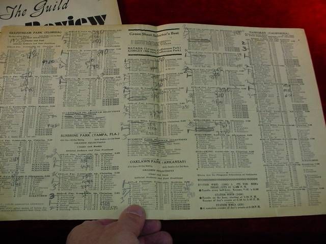 1940s Horse RACE REVIEW Green Sheet GULFSTREAM Sunshine  