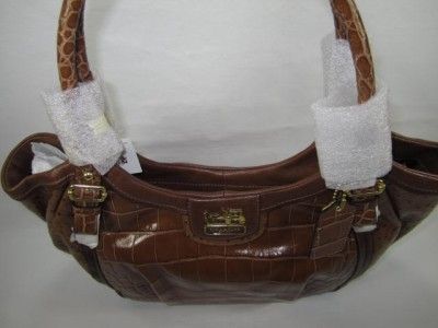 NWT COACH Toffee MADISON SPECTATOR CROC EMBOSSED LEATHER ABIGAIL TOTE 